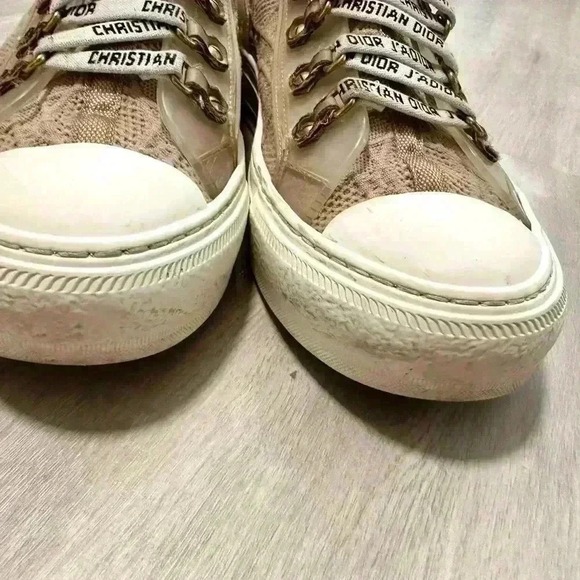 Christian Dior Walk'n'Dior Sneakers Women‎ 40-9 Nude Good Knit High Top J'Adior - Picture 2 of 16